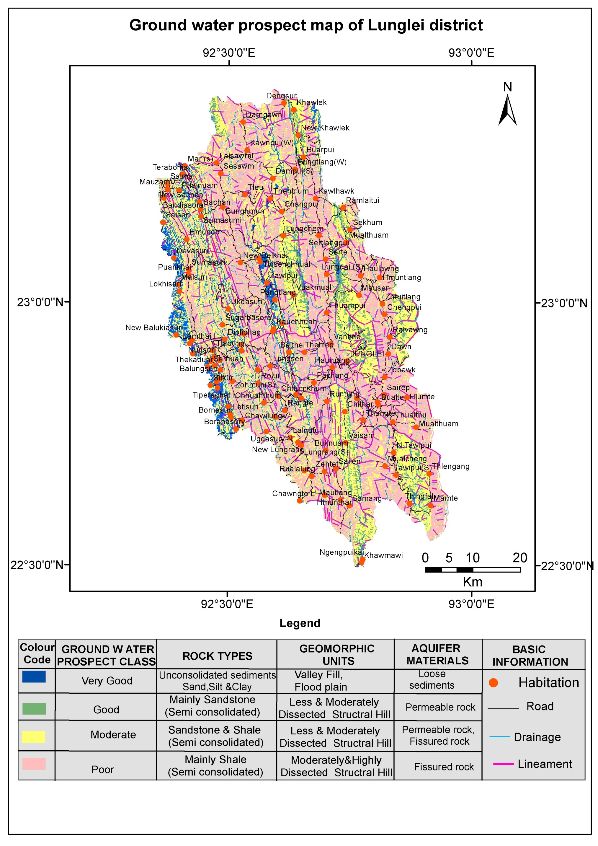 Lithgeom Map of Lunglei
